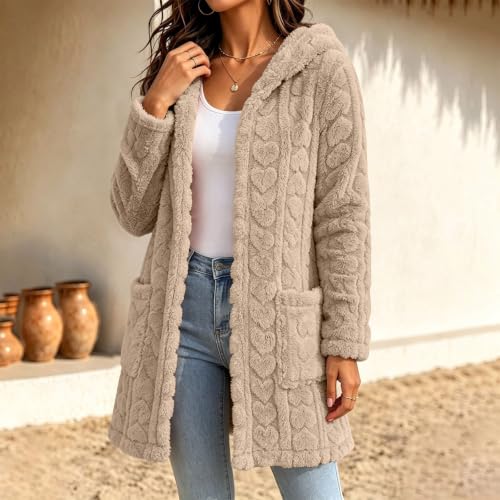 Cethrio Sherpa Checkered Jacket Long Fleece Jacket Women Zip Oversized Fleece Coats Winter Fuzzy Outerwear Fall 2026 Fashion Chaquetas De Invierno Para Mujer Capsule Wardrobe Essentials - image 8