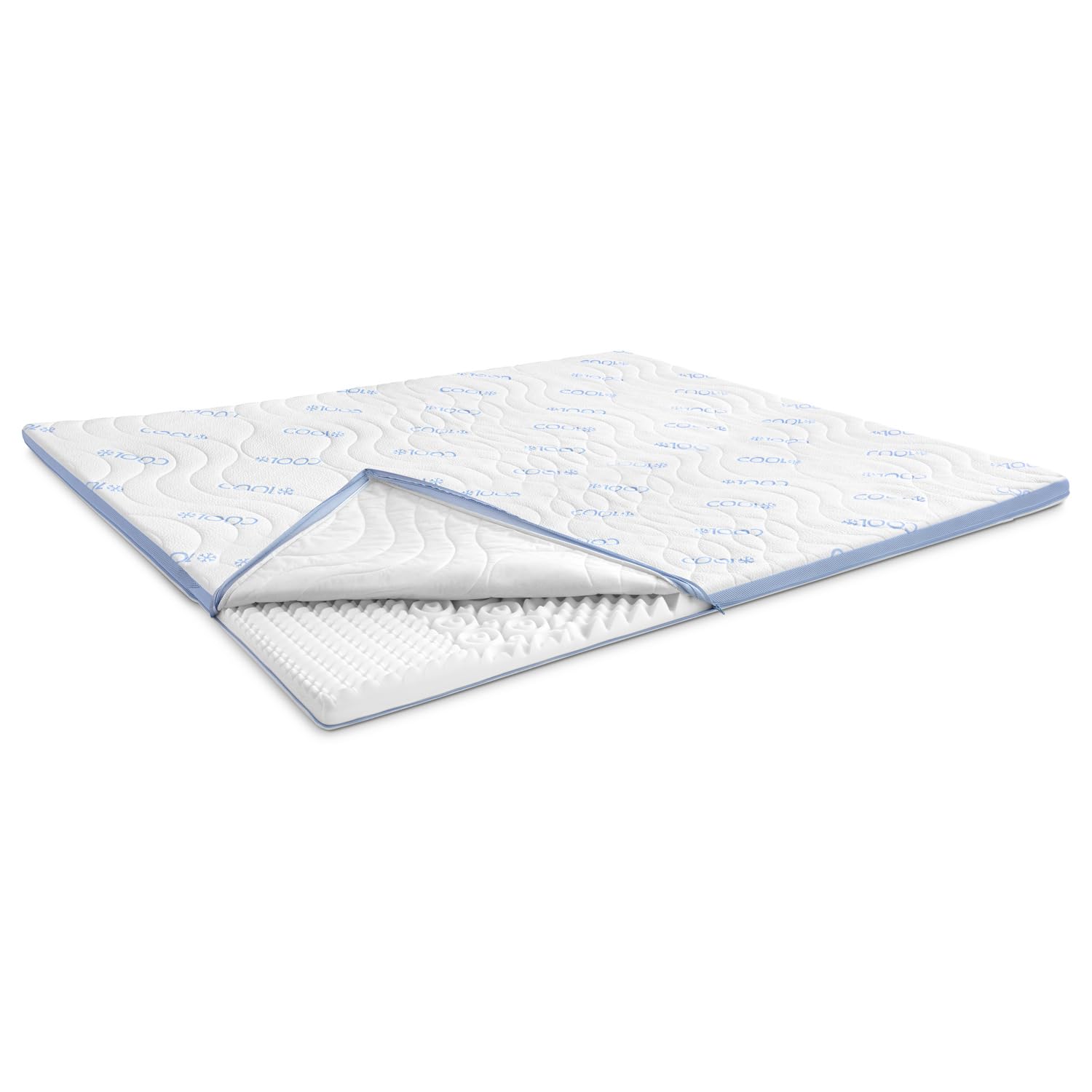 CloudComfort - Protector de colchón (7 zonas, 7 cm de altura, espuma fría, lavable, 120 x 200 cm)