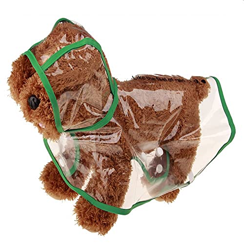 Harikaji Pet Raincoat,Small Dog Waterproof Puppy Raincoat Coat Transparent Pet Dog Rainwear Clothes for Small Dogs Cats (L,Green)