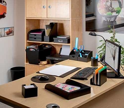 Osco A3 Faux Leather Desk Mat - Black