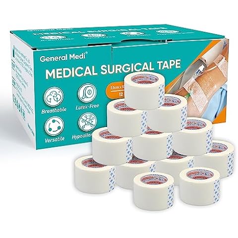 General Medi Soft Paper Surgical Tape 1" x 10.9 Yards, Gentle Adhesion (12 Rolls) Cover