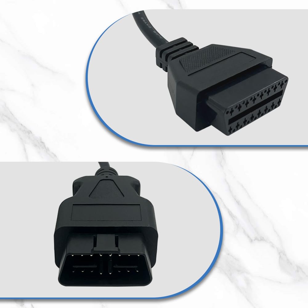 Cavo di prolunga OBD2 da maschio a femmina, per diagnostica OBD2, compatibile con tutti i veicoli OBD2 (cavo di prolunga da 15 m)