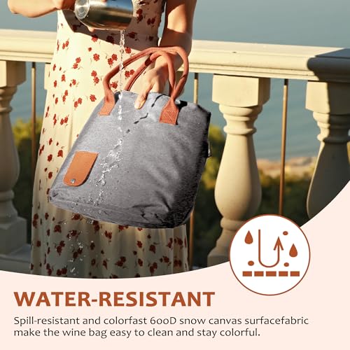 image for Tirrinia Wine Purse Beach Bag with Hidden Dispenser, Insulated Large W
