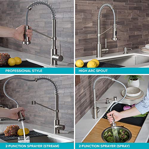 Kraus KPF-1610SFACB Bolden Commercial Style 2-Function Single Handle Pull Down Kitchen Faucet In Spot-Free Antique Champagne Bronze thumb #9