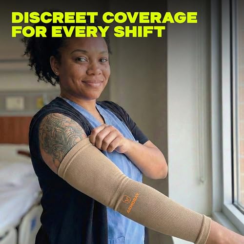 Image of ARMORAY Arm Sleeves for Men and Women - UV Sun Protection Cooling Compression - Tattoo Cover Up Sleeve for Daily Wear & Work