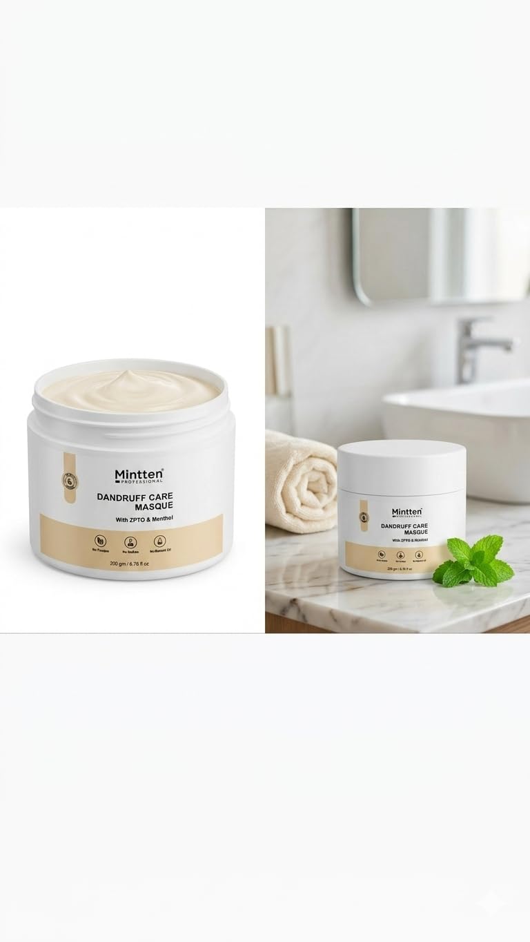 Mintten Professional Dandruff Care Masque with ZPTO & Menthol, No Paraben, No Sulfate, No Mineral Oil, 200 gm-image-37