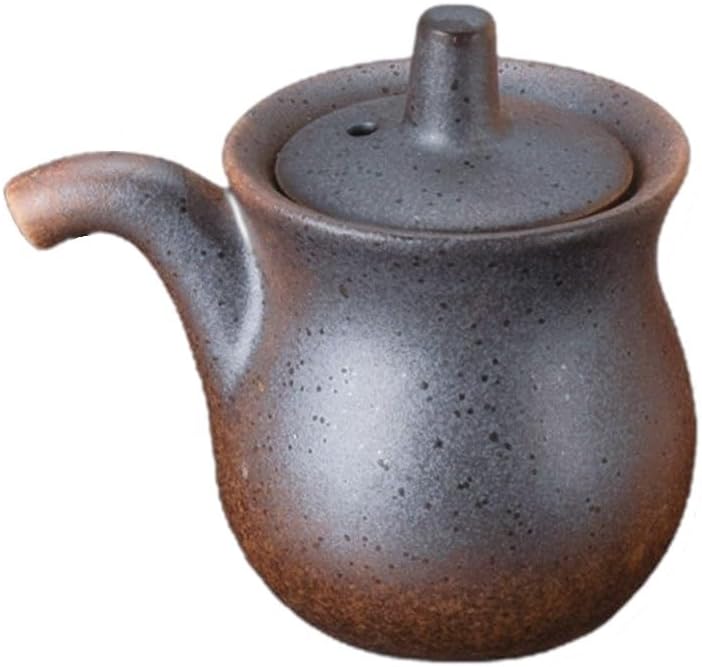 セトモノホンポ(Setomonohonpo) Black Shigaraki Hisago Juice Tsuji (Small) 2.9 x 2.1 x 2.9 inches (7.4 x 5.4 x 7.4 cm), 3.1 fl oz (80 cc) | Jujiji (Small)