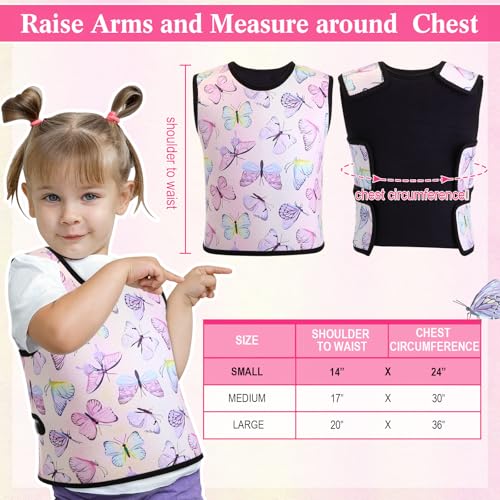 Image of Janmercy Kids Compression Vest Ages 2 to 9 Soft Adjustable Breathable Neoprene Comfort Vest for Boys Girls School Home Daily(Butterfly,Small)