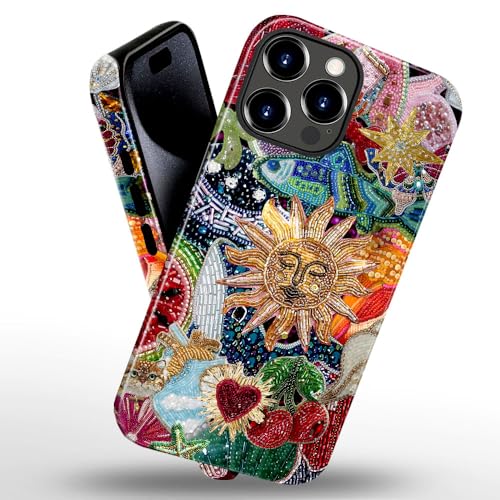 Case for iPhone 12 Pro,Lustrous 2-Layer Durable Case for Girl Women,Vintage Collage Sun Celestial by Generic - Image 2