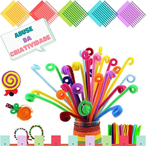 Haste De Chenille Colorida 30cm 25 Unidades Limpador