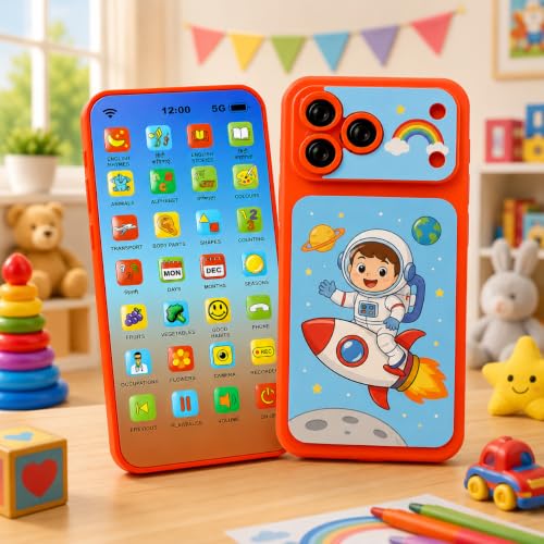 Image of Kids Learning Phone Toy with 13 Indian Regional Languages, 24 Learning Modes, Rechargeable, Music, Flash Cards, for Boys and Girls Age 2-12 Years