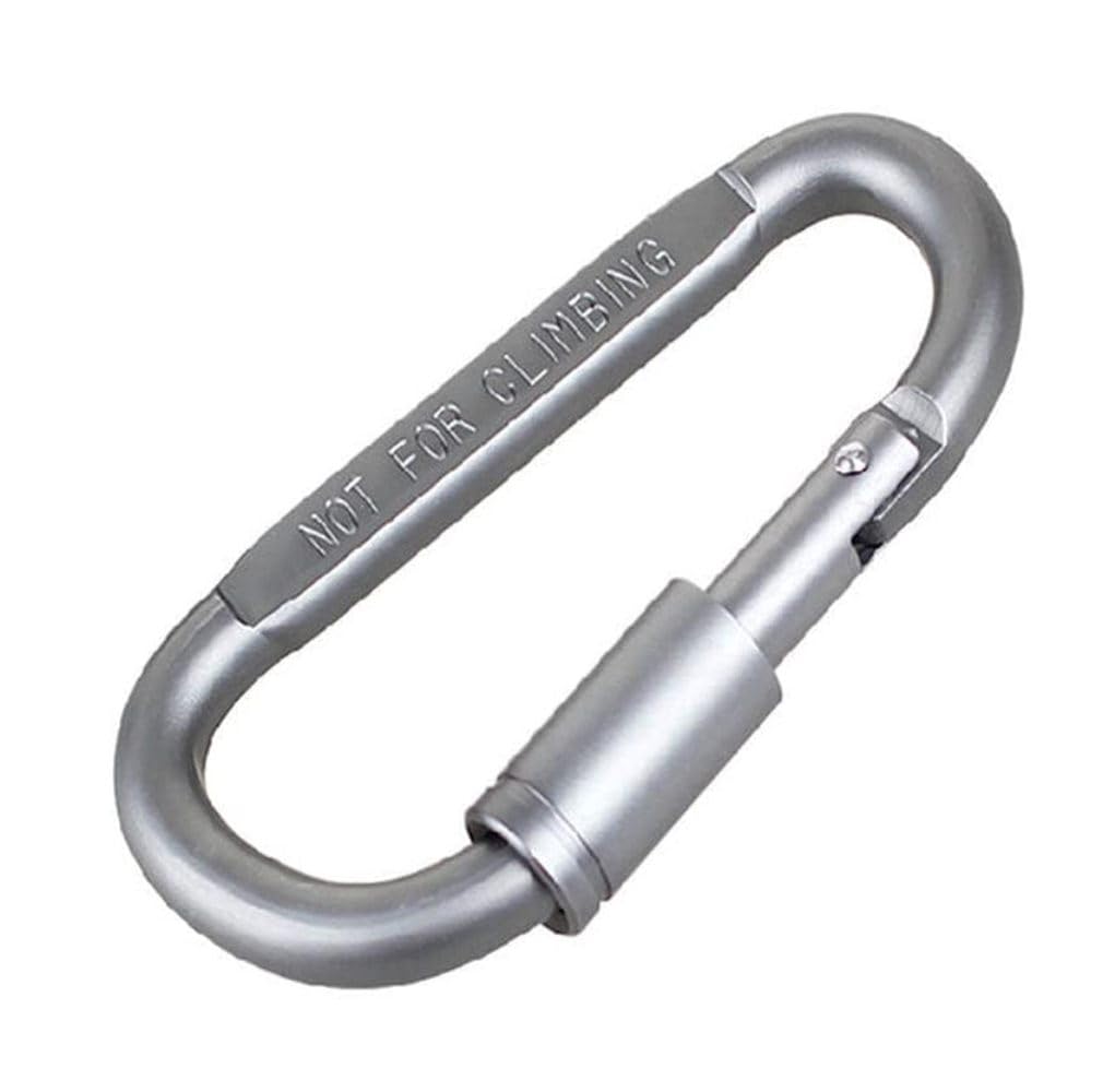 On Blow Aluminium Carabiner Clips D Shape, Carabiner Hooks, Alloy Keychain Buckles, Camping Accessories, for Hiking, Keychains, Outdoors and Gym etc (Steel Grey Color) (Pack of 1)