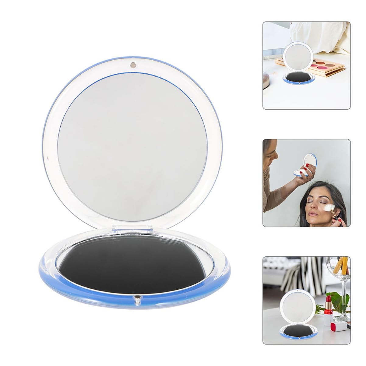 Healeved 3stücke Faltbarer Kosmetikspiegel Facher Vergrößerung Tragbarer Taschenspiegel Im Design Für Unterwegs Für Make-up Und Pflege Leicht Elegant Und Praktisch Für