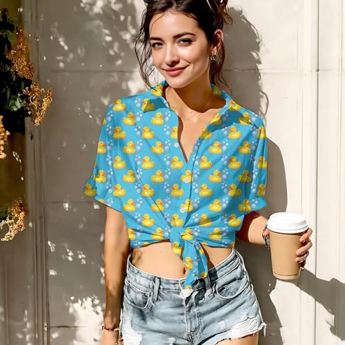 HUGLAZY 80s Outfit for Women 80s Shirt Hawaiian Short Sleeve Neon Party Outfit Retro 90s Costume Blouse Tops4