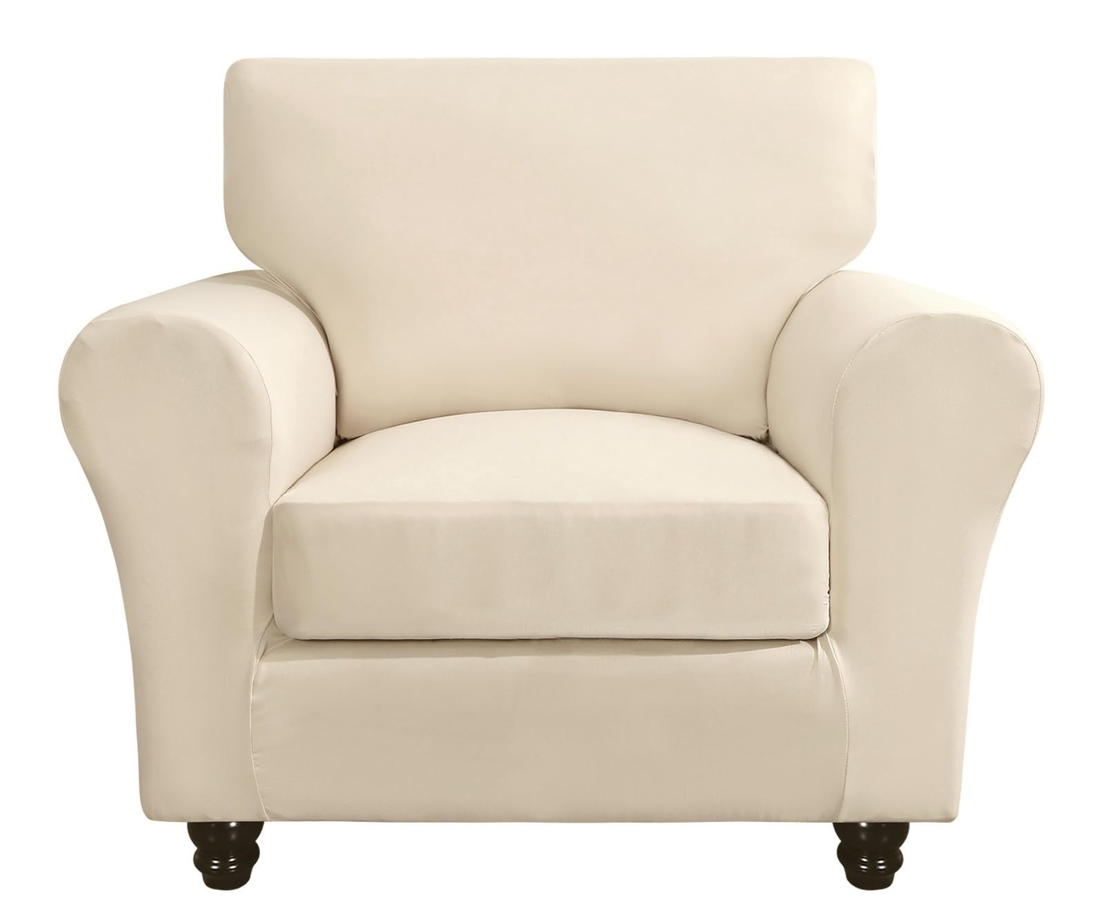 Photo 1 of SearchI Stretch Sofa Cover Couch Covers, 2 Piece Armchair Slipcover with Separate Chair Cushion Cover, Washable Furniture Protector for Living Room(Armchair, Beige)