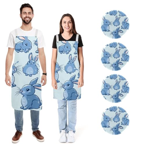 Tablier de cuisine homme femme réglable lot de 2 grands tabliers à poches