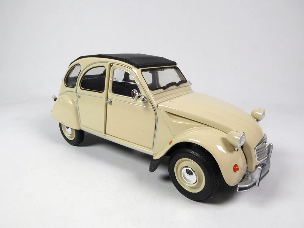 OPO 10 Voiture 1/24 Compatible avec Citroen 2CV Couleur crème - Welly 24009A-W Beige