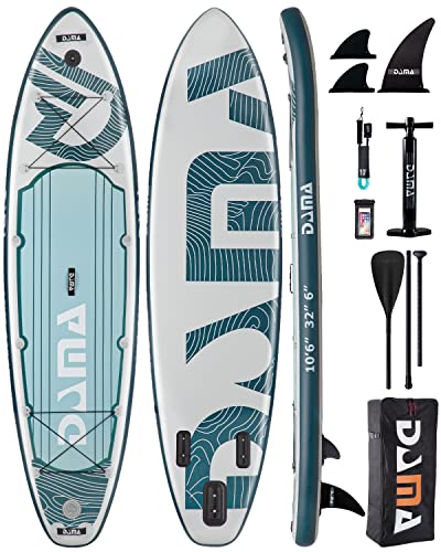 DAMA Adventure 10'6' SUP Stand Up Paddleboard for Adults, 3pcs Kayak Floating Paddle, w/Camera Seat, for Fishing, Surfing, Yoga Touring Board, Fin & Backpack Travel Bag, All Round Board Surfing