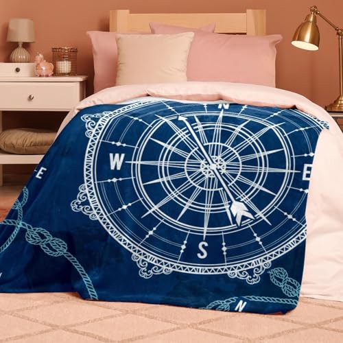 Couverture douce boussole aux finitions soignées pour divan et lit - 8