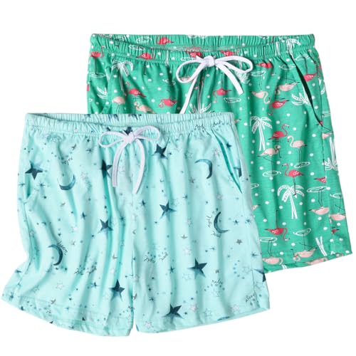 Image of ENJOYNIGHT Women Pajama Shorts Cotton Lounge Bottoms Sleep Shorts with Drawstring & Pockets
