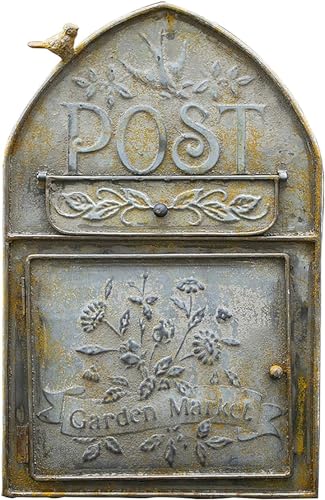 Buzón de Correo Exterior, buzón Resistente a la Intemperie, buzón de Correo con Bonito diseño de pájaros montado en la Pared, buzón de Hierro Retro para decoración de pa
