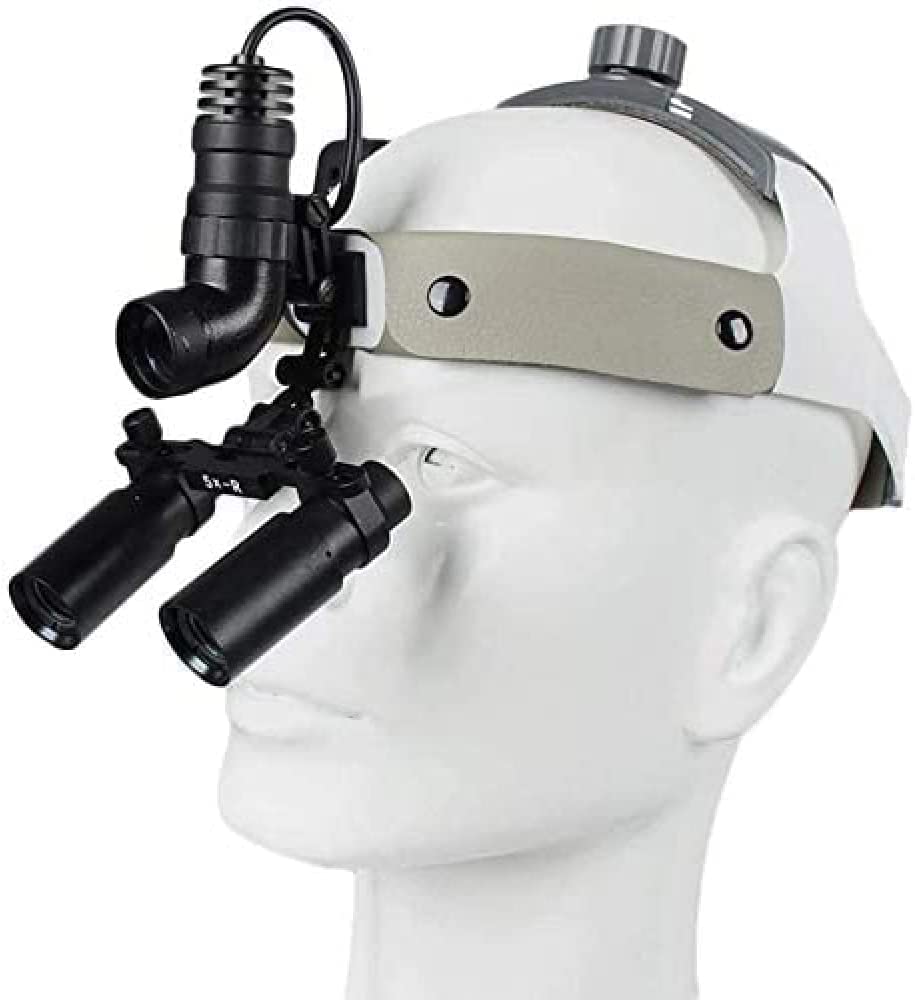 Fari a LED E Fascia Binocolo Lente d'ingrandimento Lente d'ingrandimento, Lente sondante con Faro 5X Chirurgico, Orali Orali e Lente d'ingrandimento del Naso
