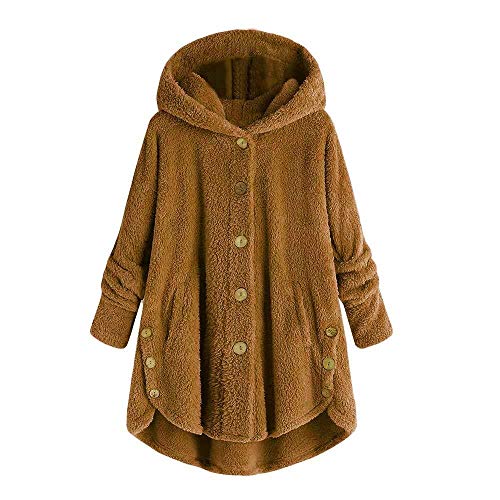 Damen Herbst Winter Kapuzenpullover Zipper Hoodie Chic Teddy Pullover Fleece Mantel Button Top Langarmshirt Sweatshirt Cover