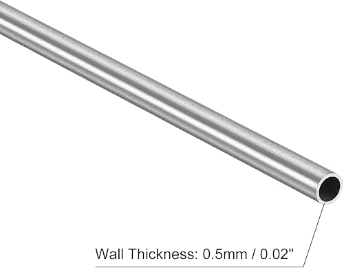 Miniatura 7 de uxcell 4 tubos de acero inoxidable 304, OD 0.157 in x 0.008 in pared gruesa 7.874 in longitud capilar tubo de metal para maquinaria industrial