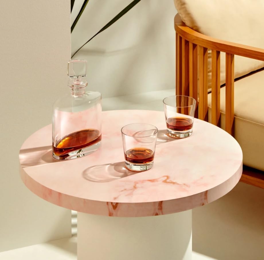 NUDE Square & Rocks V - Juego de regalo de whisky de 40.5 onzas, juego de decantador con vasos de cristal de whisky, sin plomo, vasos de bourbon y