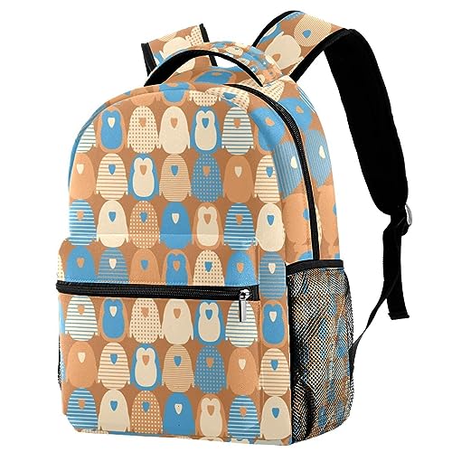 Sac à dos de voyage pingouin grand format avec porte-bouteille pour fille et garçon multicolore