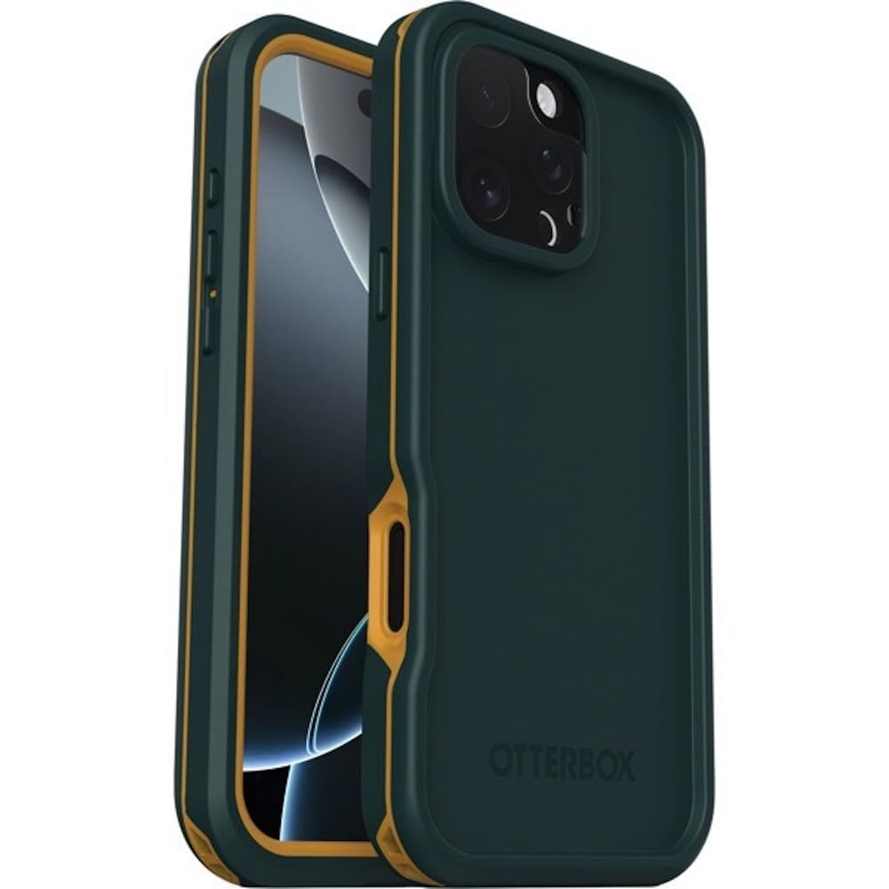 OtterBox Cover per iPhone 16 Pro Max Frē Series MagSafe, resistente a acqua (IP68), shock, cover con protezione schermo integrata, 5x vs norme MIL-​STD 810G, Verde