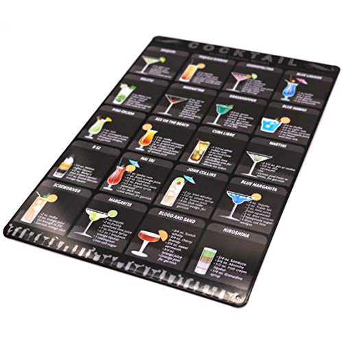 Metal Cafe Shots Mixology Tin Sign Cocktail Recipe Guide Kitchen Bar Pub Wall Art Decor 8" X12" (cocktail Menu)