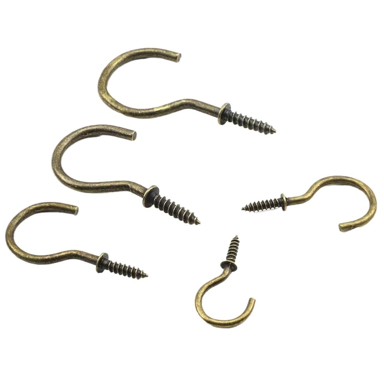 Ganci da parete a vite, Confezione da 60 ganci a vite da 1/2" a 2" in acciaio al carbonio placcato in rame for interni ed esterni(1-1/2")