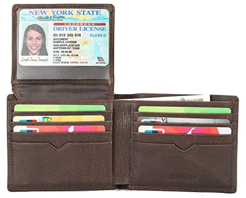 Mens Wallet Genuine Leather Bifold Rfid Blocking Wallet With 2 Id Window Slots - Coffee #TOP1
