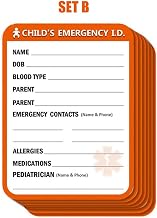 24 pcs 4.1" X 2.9" Remarkable Infant Children Baby Safety Seat Sticker I.C.E (in Case of Emergency) Information ICE Label Alarm Orange (Set A)