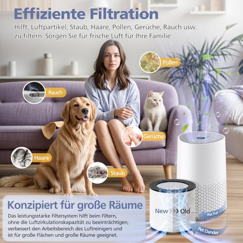 FY0611/30 Ersatzfilter kompatibel mit Philips AC0650/10, AC0651/10 Luftreiniger, 2 HEPA-Filter für Philips Luftreiniger 600 Serie