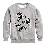 Instant Message - Dirt Bike Tricks - Toddler And Youth Crewneck Fleece Sweatshirt - Size 5T Athletic Heather