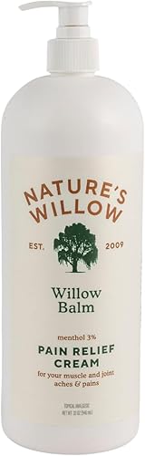 Nature's Willow Crema natural de alivio del dolor de bálsamo de sauce de acción rápida para ayudar a aliviar los dolores musculares y el dolor