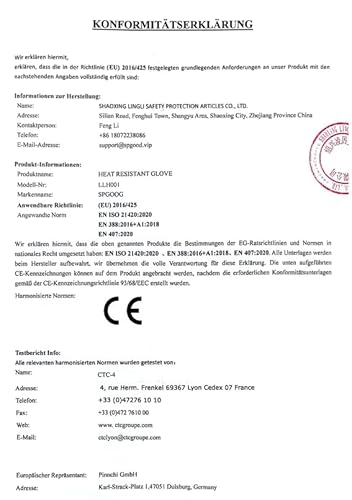 Foto von SPGOOD Grillhandschuhe hitzebeständig 800 Grad feuerfeste Handschuhe Kochhandschuhe Backhandschuhe für Küche Grill BBQ Ofenhandschuhe (Schwarz, L/XXL)