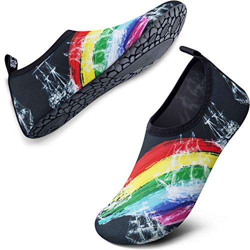 SIMARI Water Sports Shoes Unisex Barefoot Slip-on Indoor Outdoor Sports Activities SWS001 Rainbow