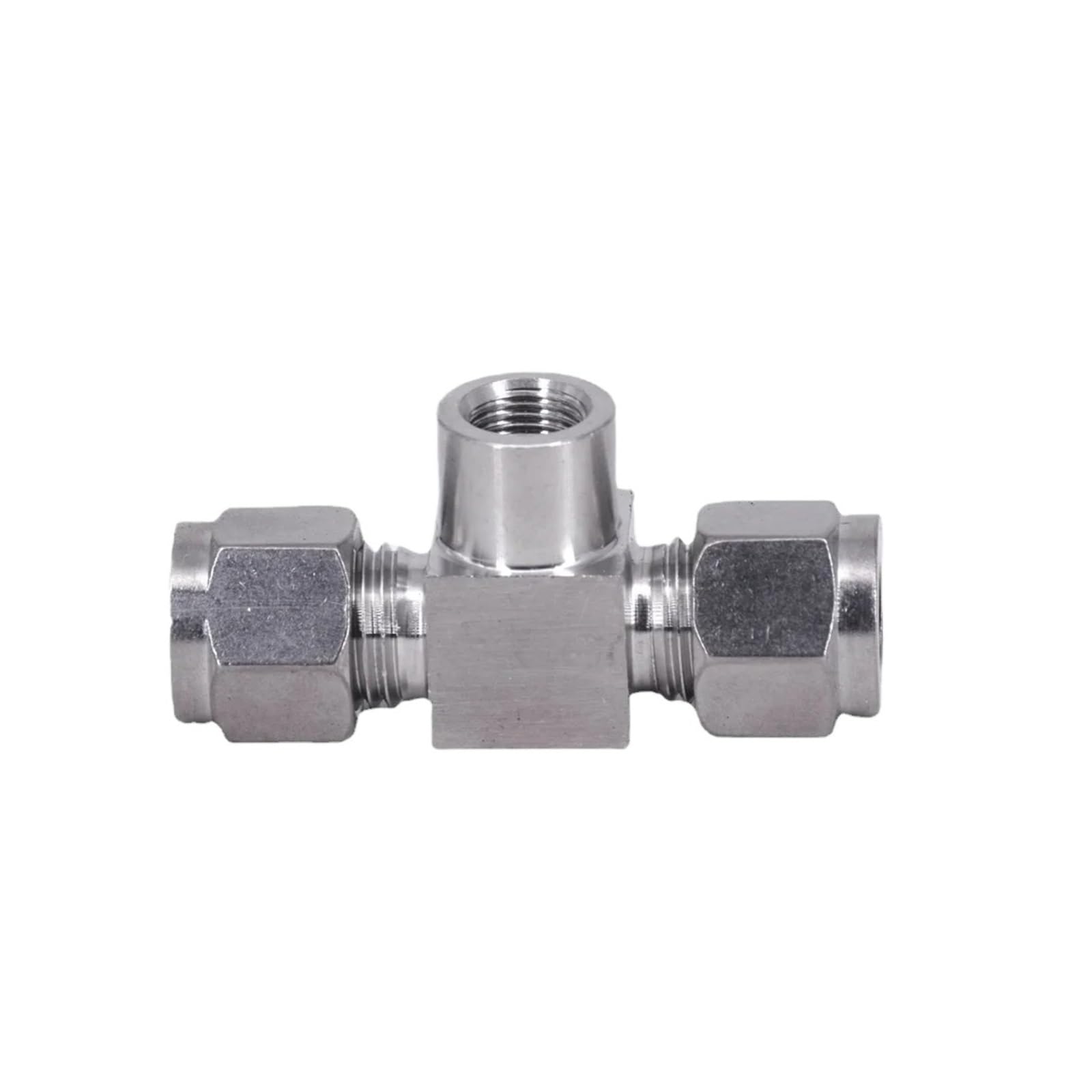 Raccord de tuyau à compression 3 voies en acier inoxydable, 1/8", 1/4", 3/8", 1/2", M10/14/16/20 femelle, diamètre extérieur de tube 6, 8, 10, 12, 14 mm(12mm,1/4")