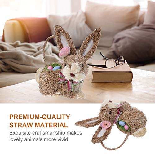 BESPORTBLE Coelho da Páscoa Palha Decoração Coelho Coelho Primavera Decorações De Easter Estatueta A