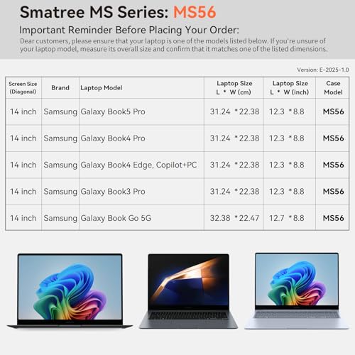 Smatree MS56 Hard EVA Protective Sleeve with Stand Compatible for 14 inch Samsung Galaxy Book5/4/3 Pro, for 14 inch Samsung Galaxy Book4 Edge/Book Go 5G Laptop - Thumbnail 2
