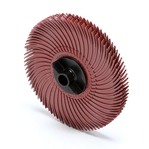 Image of Scotch-Brite Radial Bristle Disc, 3 in x 3 /8 in 220, Red, Pack of 40
