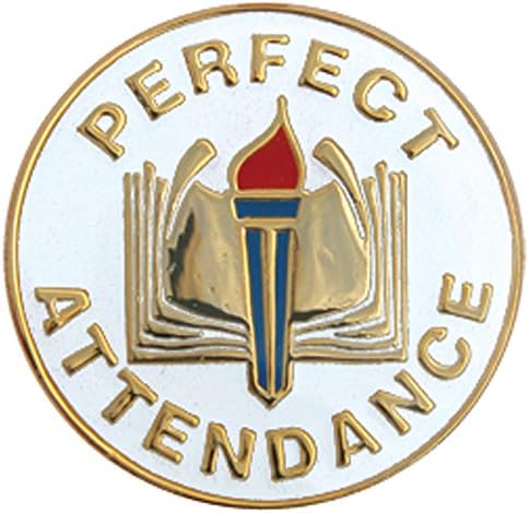 Set of 50 Round Pins - Perfect Attendance