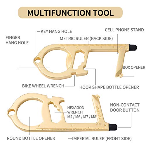4 PCS 14-in-1 Keychain Knife,Pocket Multitool,Bottle Opener,Key Knife,Non-Contact Door Opener,Box Cutter,Multi Wrench Tool,Suitable For Hands-free Door Opening,Box Opening,Cash Machine,Daily Life Use - Thumbnail 7