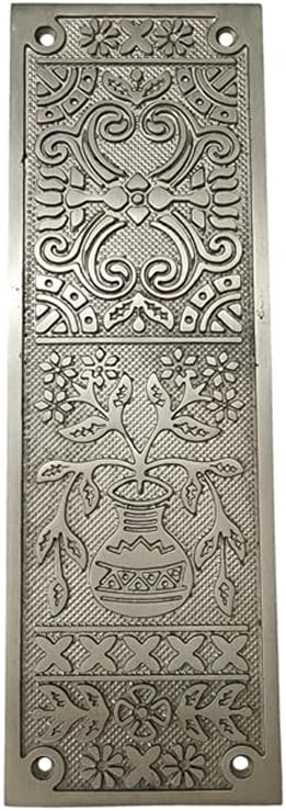 Adonai Hardware Decorative Aluminium Push Plate (10 Inch "Melchizedek", Satin Nickel)