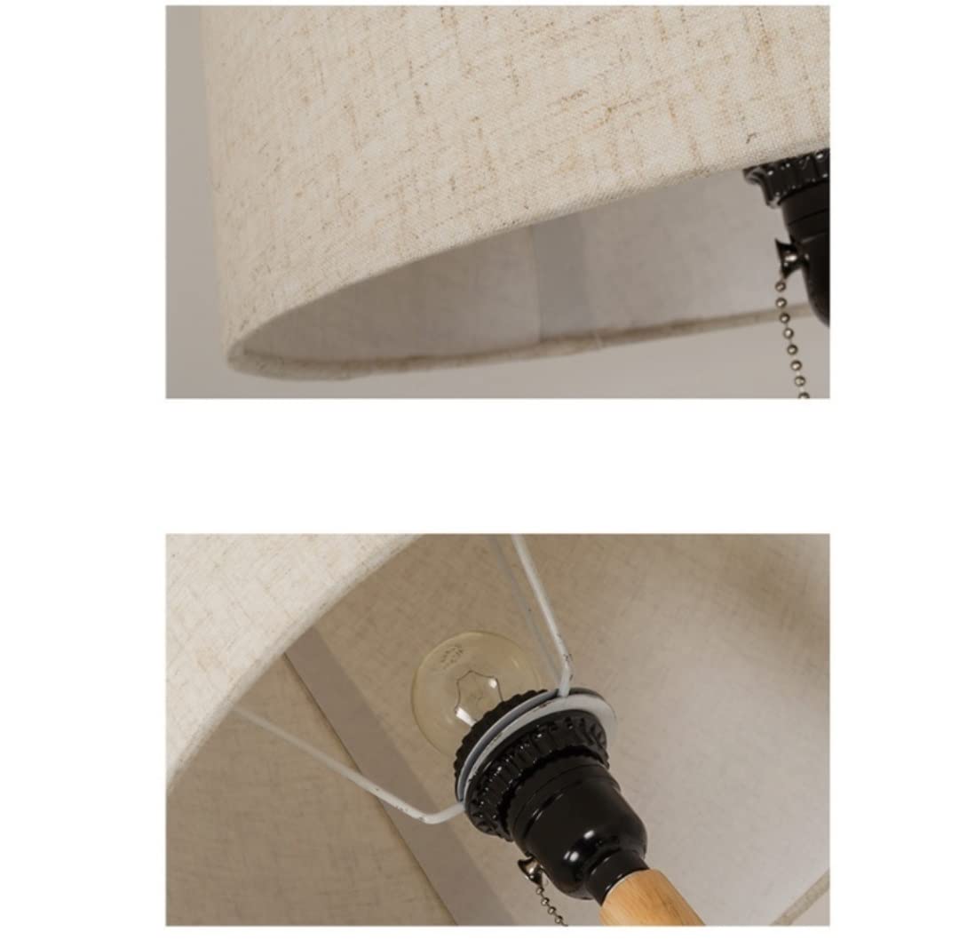 Lampada a Stelo da Terra Lampada Da Terra Moderna In Legno Con Interruttore A Tirante Da Tavolo E Lampada Da Lettura A Luce Da Terra Con Paralume In Tessuto Per Ufficio Camera Da Letto Soggiorno Lampa