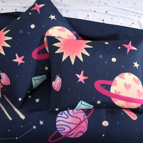 Image of Queen Comforter Sets Planet Space 7 Pieces Bed in a Bag for Girls Boys Teen