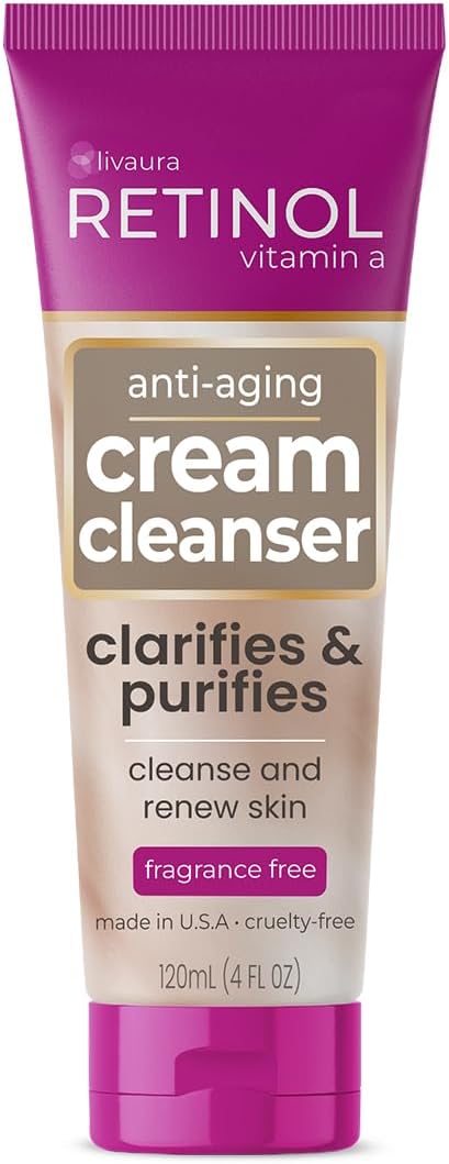Anti-Aging Cream Cleanser - Daily Deep Cleansing Facial Wash Exfoliates to Improve Skin